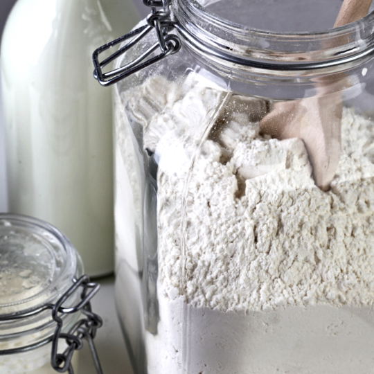 flour in jars