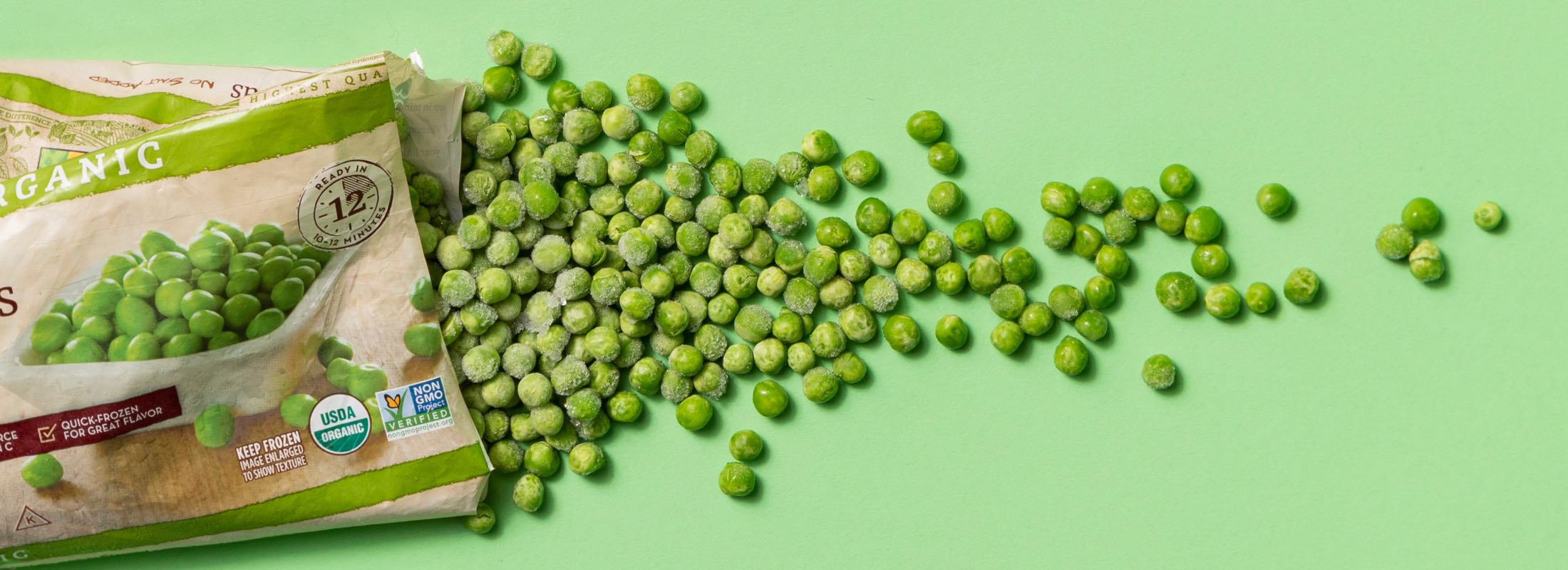 Frozen vegetables like peas are great to have in your freezer.