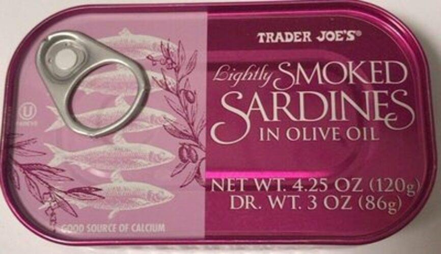 Trader Joe's Lightly Smoked Sardines in Olive Oil 55 g, Nutrition