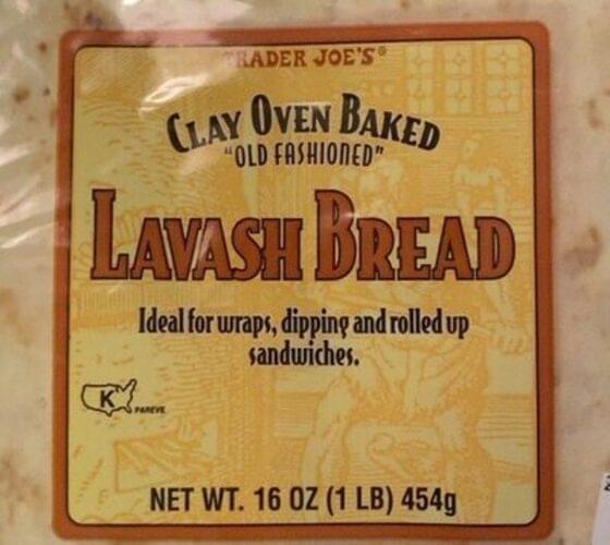 Trader Joe's Clay Oven Baked Lavash Bread 38 g, Nutrition Information Innit