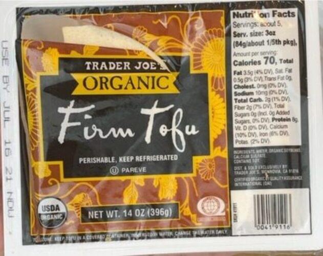 Trader Joe San Organic Firm Tofu 85 G Nutrition Information Innit Trader Joe San Organic Firm Tofu 85 G Nutrition Information Innit
