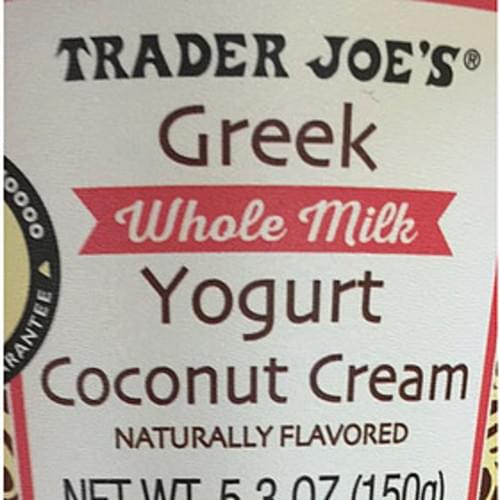 Trader Joe's Coconut Cream Greek Whole Milk Yogurt 150 g, Nutrition