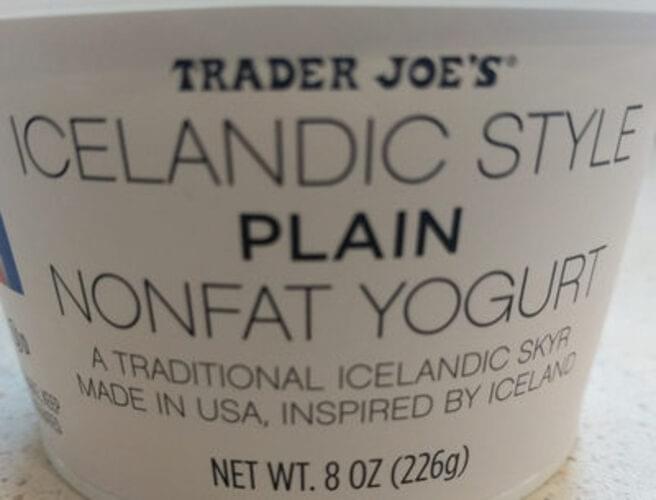 Trader Joe's Icelandic style plain non fat yogurt 226 g, Nutrition