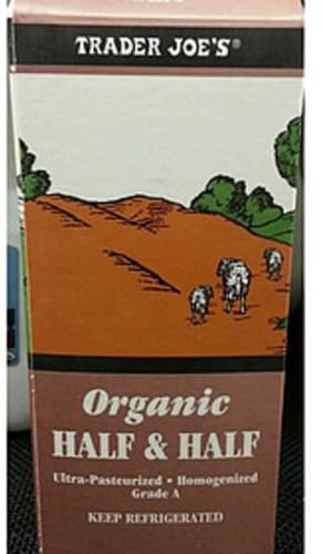 Trader Joe S Organic Half Half 30 Ml Nutrition Information Innit