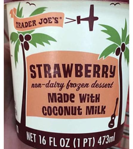 Trader Joe's Strawberry Non-Dairy Frozen Dessert Made with Coconut MIlk - 88 g