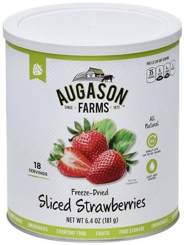 Augason Farms Freeze-Dried, Sliced Strawberries - 6.4 oz