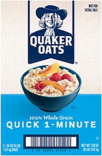 Quaker 100% Whole Grain Quick 1-Minute Oatmeal - 128 oz