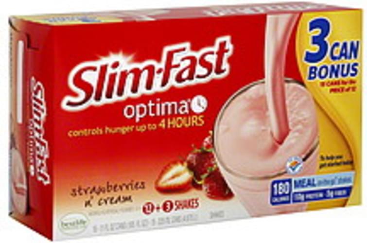 SlimFast Strawberries N' Cream Meal OnTheGo Shakes 15 ea, Nutrition
