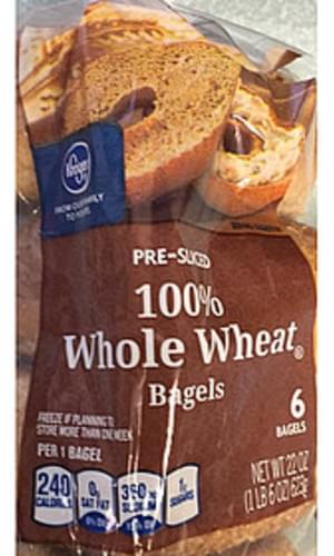 Kroger 100% Whole Wheat Bagels - 104 g