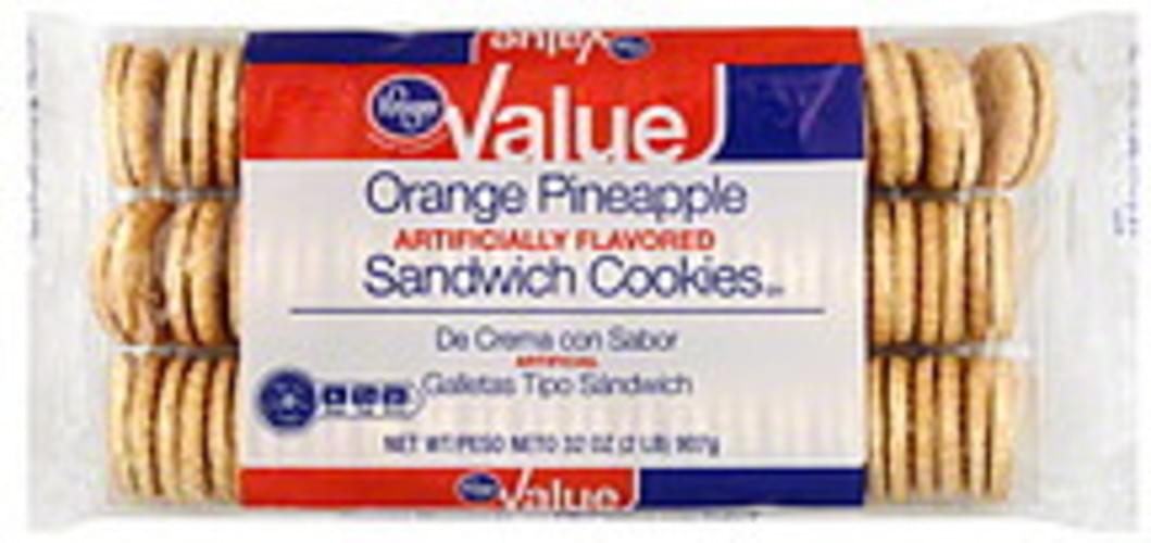 Kroger Sandwich, Orange Pineapple Cookies 32 oz, Nutrition