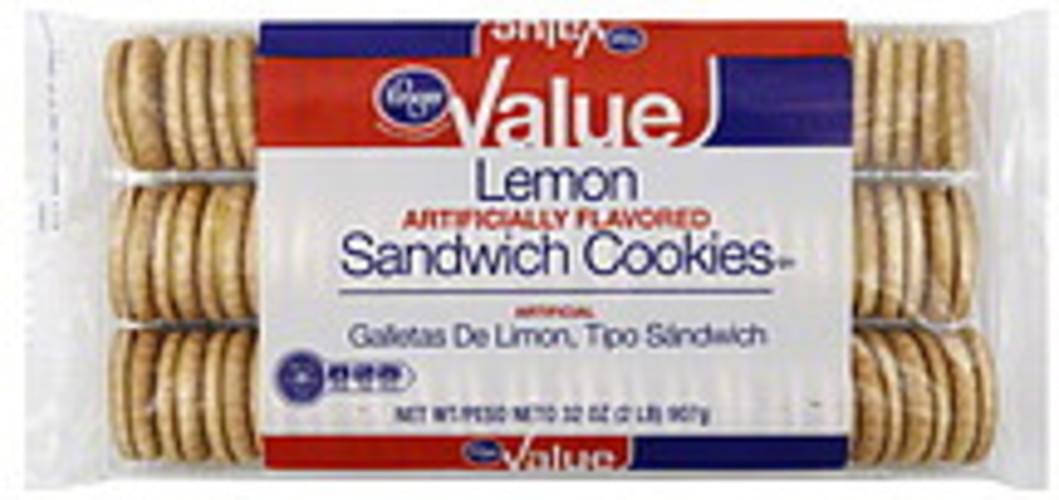 Kroger Sandwich, Lemon Cookies 32 oz, Nutrition Information Innit