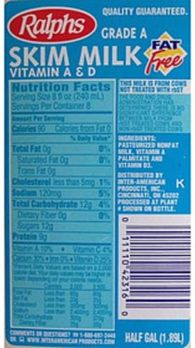skim milk nutrition facts skim milk nutrition facts