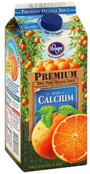 Kroger Premium, with Calcium Orange Juice - 0.5 gl