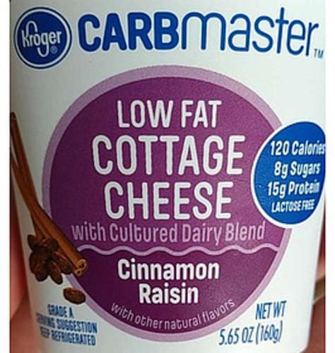Kroger Cinnamon Raisin Low Fat Cottage Cheese 0 G Nutrition