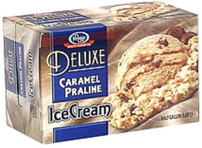 Kroger Caramel Praline Deluxe Ice Cream 0.5 Gal, Nutrition
