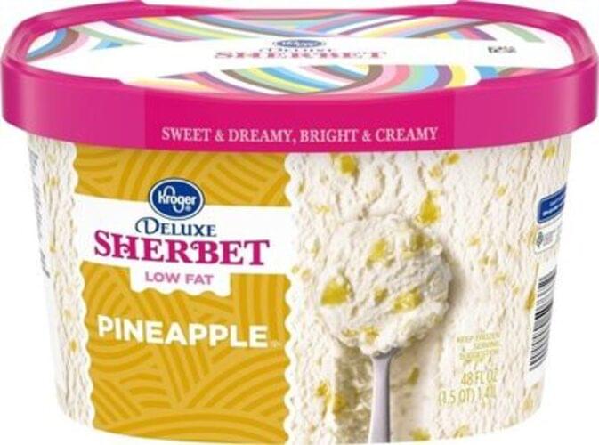 Kroger Fat Free, Pineapple Sherbet 48 oz, Nutrition Information Innit