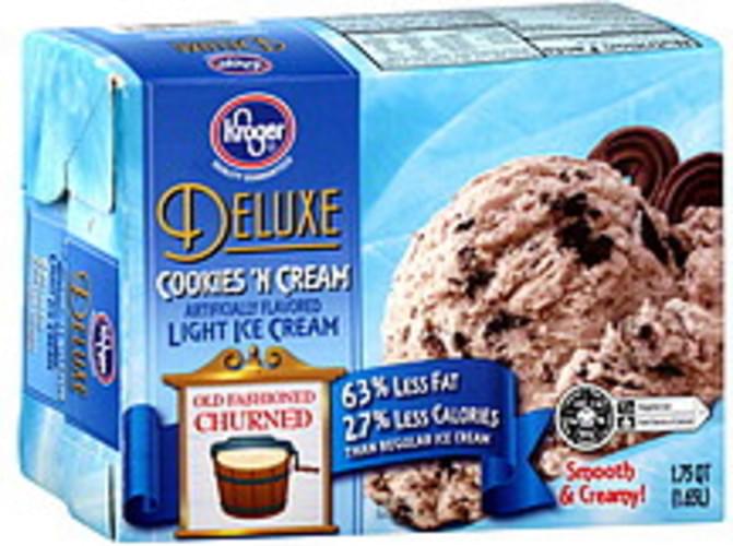 Kroger Light, Cookies 'N Cream Ice Cream 1.75 QT, Nutrition