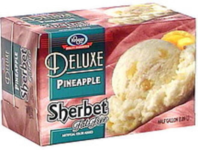Kroger Pineapple Deluxe Fat Free Sherbet 0.5 Gal, Nutrition