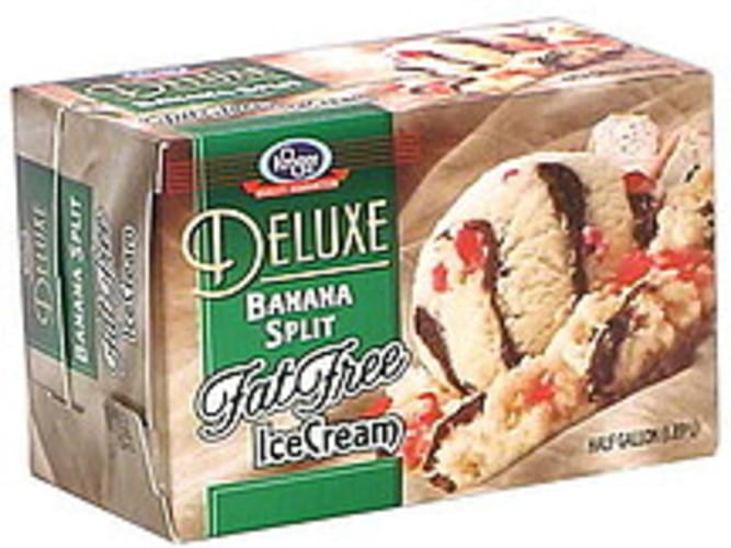 Kroger Banana Split Deluxe Fat Free Ice Cream 0.5 gl, Nutrition Information Innit