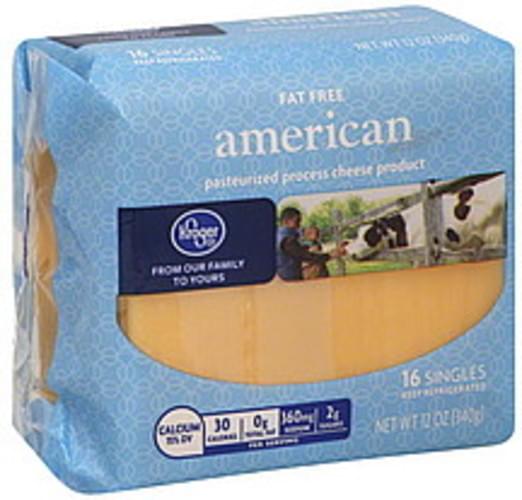 Kroger Fat Free, American, Singles Cheese 16 ea, Nutrition