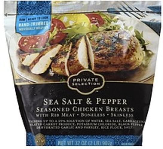 Private Selection Breasts, Boneless, Skinless, Seasoned, Sea Salt & Pepper Chicken - 32 oz