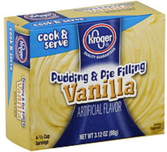Kroger Cook & Serve, Vanilla Pudding & Pie Filling 3.12 oz, Nutrition
