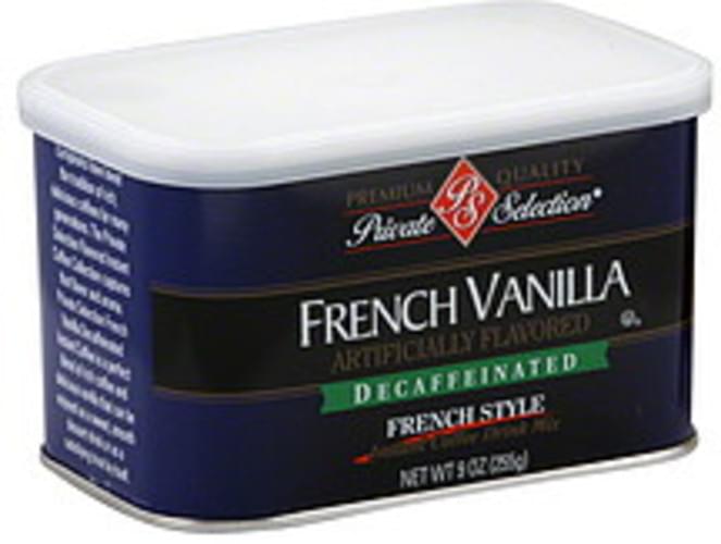 Private Selection Instant, Decaffeinated, French Vanilla Coffee Drink Mix 9 oz, Nutrition