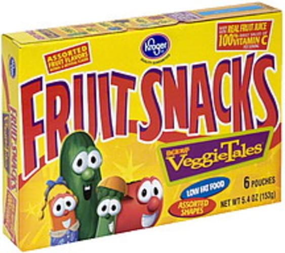 Kroger Veggies Tales, Assorted Fruit Flavors Fruit Snacks 6 ea, Nutrition Information Innit