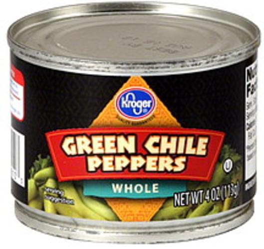 Kroger Green Chile, Whole Peppers 4 oz, Nutrition Information Innit