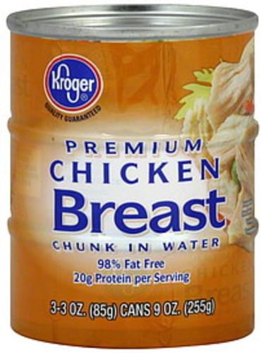 Kroger Premium, Chunk in Water Chicken Breast - 3 ea