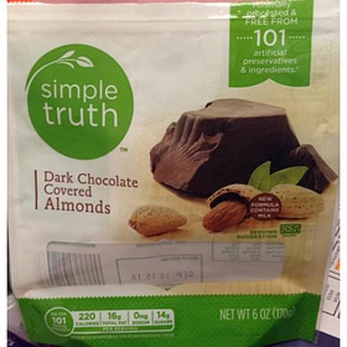 Simple Truth Dark Chocolate Covered Almonds 40 g, Nutrition
