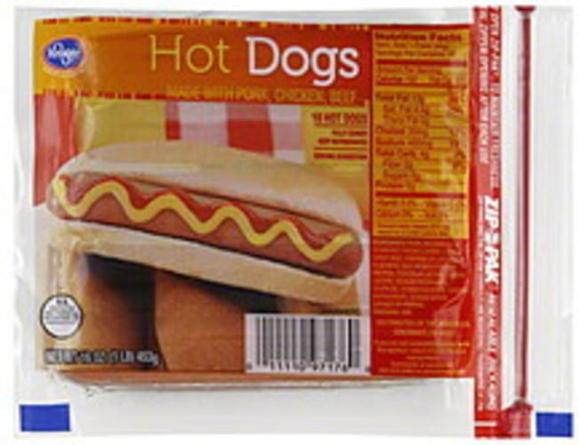 Kroger Hot Dogs 10 ea, Nutrition Information Innit