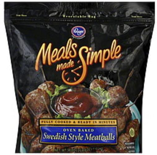 Kroger Oven Baked, Swedish Style Meatballs 38 oz, Nutrition