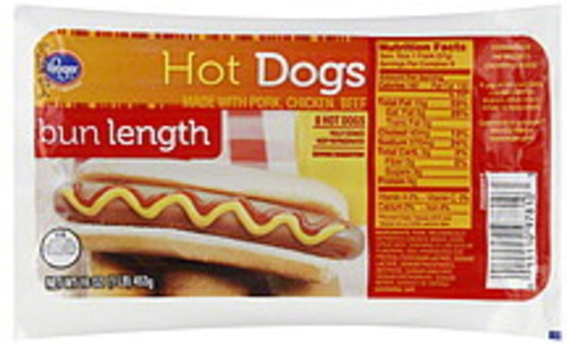Kroger Bun Length Hot Dogs 8 ea, Nutrition Information Innit
