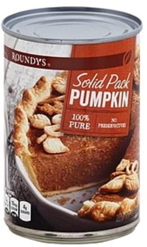 Roundys 100% Pure, Solid Pack Pumpkin - 15 oz