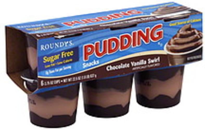 Roundys Sugar Free, Chocolate Vanilla Swirl Pudding Snacks 6 ea