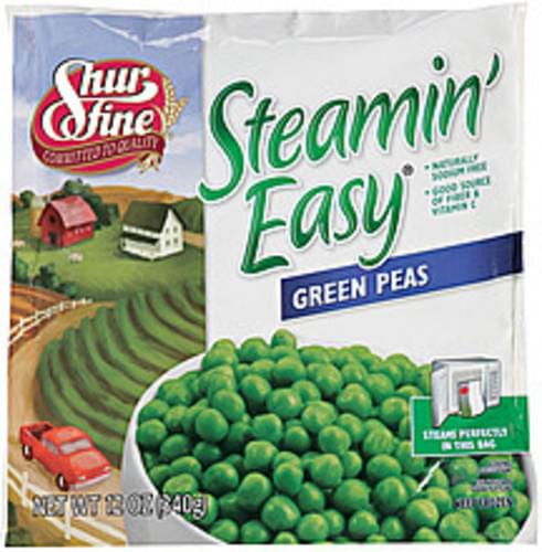 Shurfine Steamin' Easy Green Peas - 12 oz