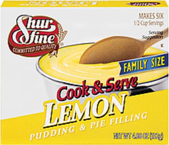 ShurFine Cook & Serve Lemon Pudding & Pie Filling 4.66 oz, Nutrition Information Innit
