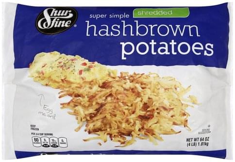 Shurfine Super Simple, Shredded Hashbrown Potatoes - 64 oz