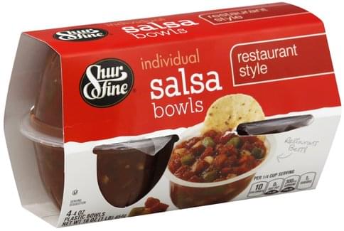Shurfine Individual, Restaurant Style Salsa Bowls - 4 ea