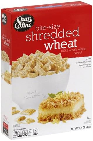 Shurfine Shredded Wheat, Bite-Size Cereal - 16.4 oz