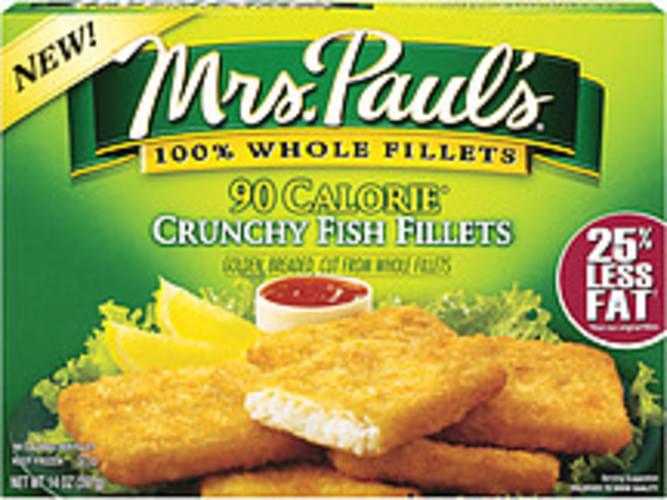 Mrs. Paul's Crunchy 90 Calorie Fish Fillets 14 oz, Nutrition