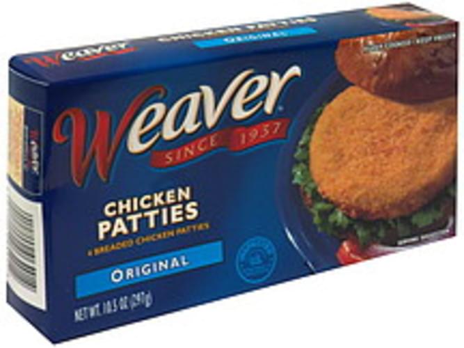 Weaver Original Chicken Patties 4 ea, Nutrition Information Innit