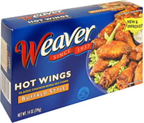 Weaver Hot Wings, Buffalo Style Glazed Chicken Wing Sections 14 oz