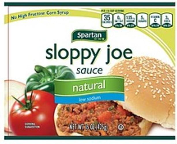 Spartan Low Sodium, Natural Sloppy Joe Sauce 15 oz, Nutrition