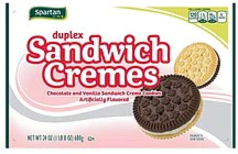 Spartan Sandwich Cremes, Duplex Cookies 24 oz, Nutrition Information Innit