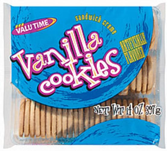 Valu Time Vanilla Sandwich Cremes Cookies 14 oz, Nutrition
