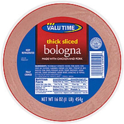 Valu Time Thick Sliced Bologna 16 oz, Nutrition Information Innit