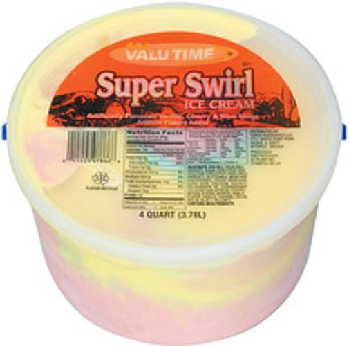 Valu Time Super Swirl Ice Cream 4 QT, Nutrition Information Innit