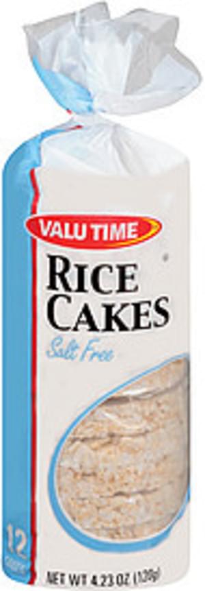 Valu Time Salt Free 12 Cakes Rice Cakes - 4.23 oz